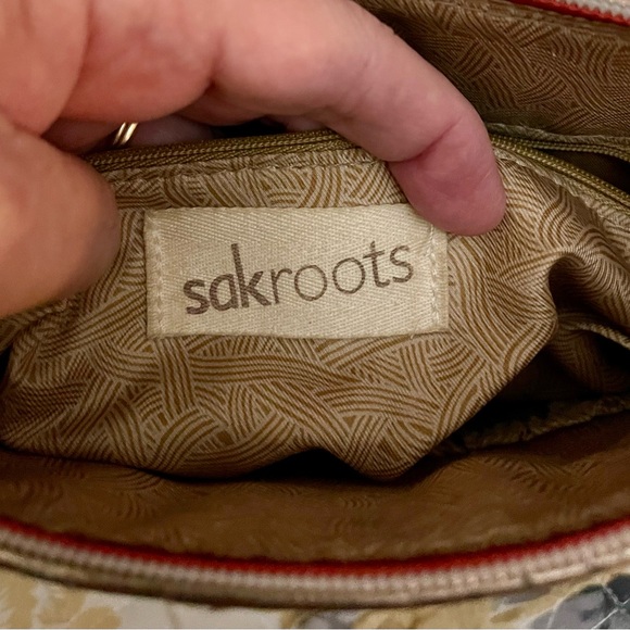 Sakroots Womens  Crossbody Bag Purse Multi-color Red Teal Purple Gold - Picture 6 of 9